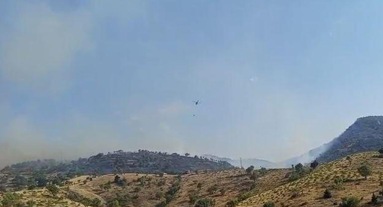 Diyarbakır’da örtü yangınına ekiplerin müdahalesi sürüyor