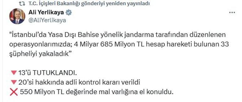 İstanbulda yasa dışı bahis operasyonu: 13 tutuklama