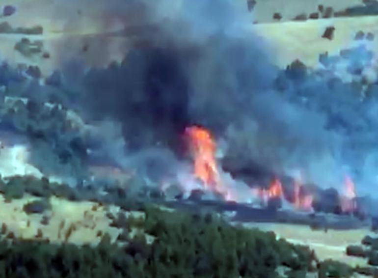 Manisada tarım arazisinde yangın