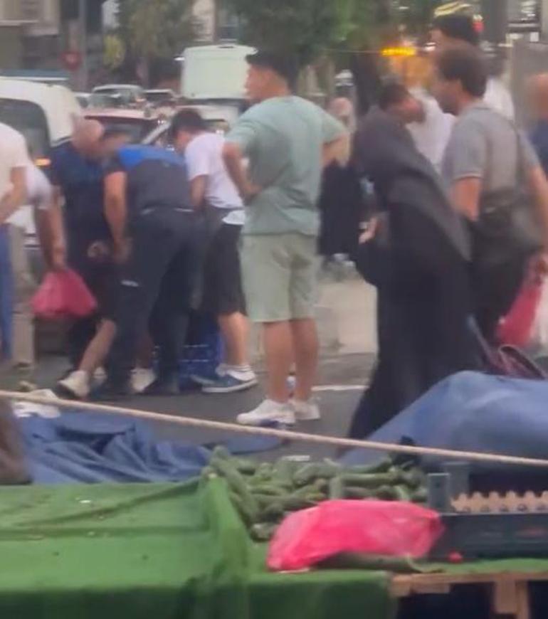 Avcılar’da pazarda başına direk düşen kişi yaralandı