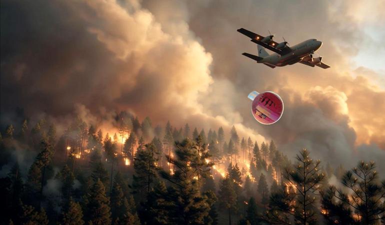 Orman yangınlarına pembe kalkan