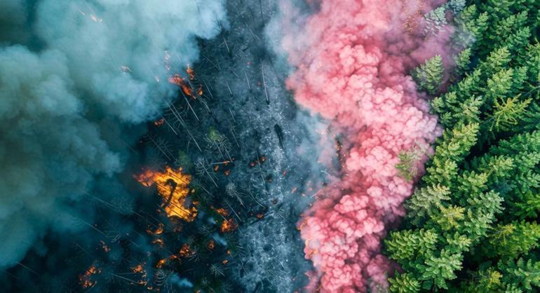 Orman yangınlarına pembe kalkan