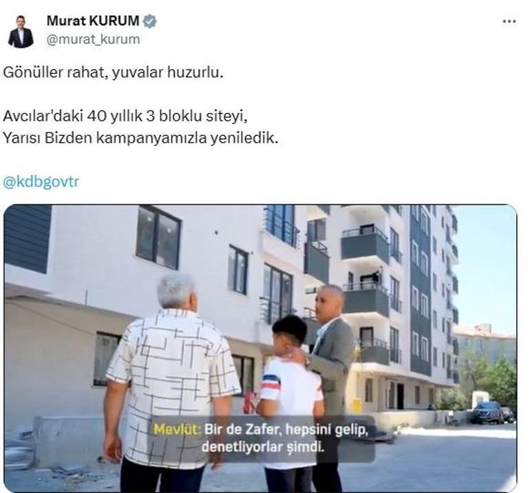 Bakan Kurum’dan Yarısı Bizden paylaşımı: Gönüller rahat, yuvalar huzurlu