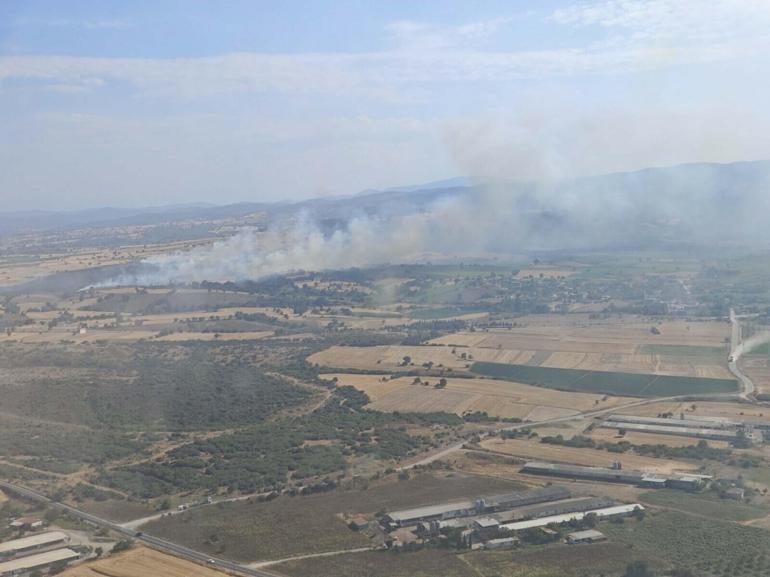 Çanakkalede tarım arazisinde yangın
