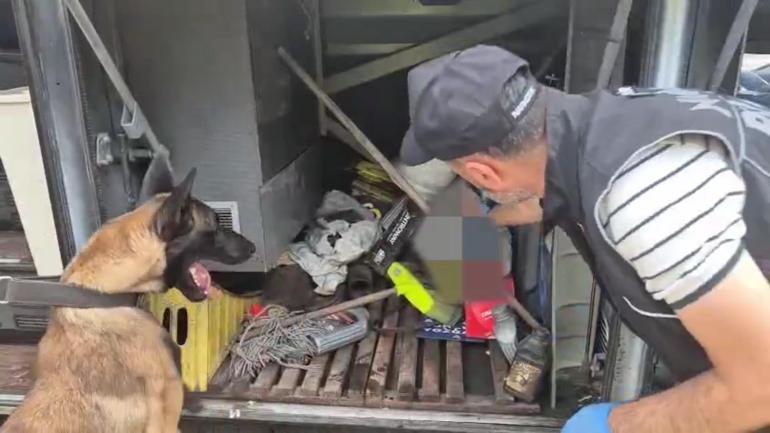 Otobüste yolcunun valizinde 1 kilo 182 gram skunk ele geçirildi