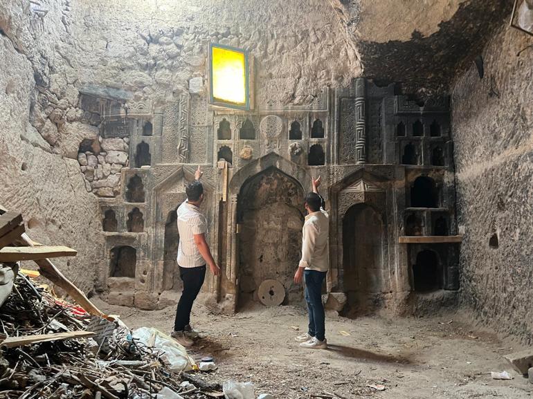 Nevşehirde kayadan oyma odunluğun, 6 asırlık ibadethane olduğu ortaya çıktı