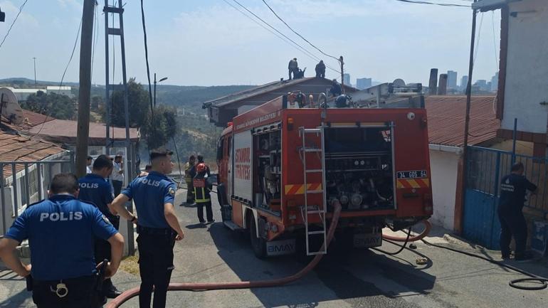 Ümraniye’de kömürlük alev alev yandı