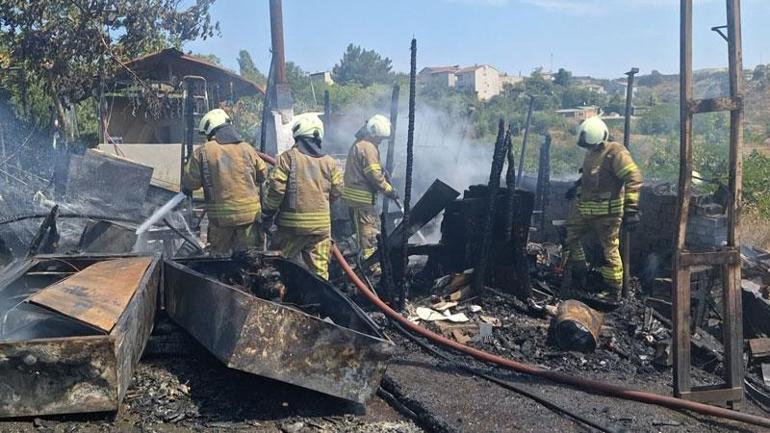 Ümraniye’de kömürlük alev alev yandı