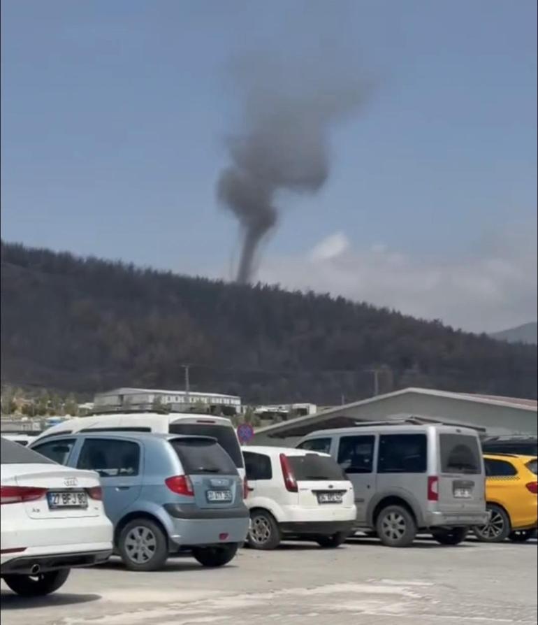 Hatayda geçen ay yanan ormanda hortum çıktı