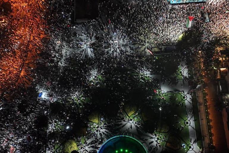 İstanbulda Gazzeye Umut Işığı Ol yürüyüşü düzenlendi