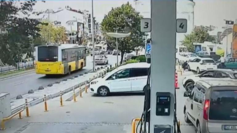 Arnavutköy’de İETT otobüsünden kopan parça istasyondakilerin üzerine savruldu