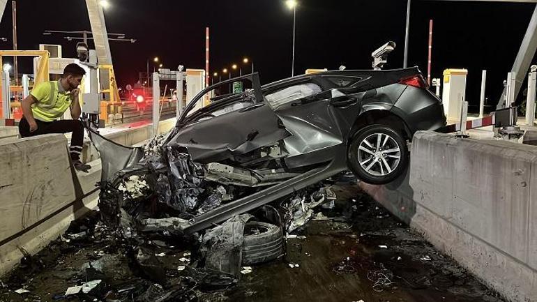 Kuzey Marmara Otoyolu’nda otomobil gişenin beton banketine çarptı; 1 ölü