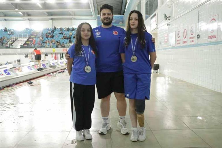 Tek bacakla yüzmede Avrupa ikincisi olan İrem ve Melisa’nın hedefi olimpiyatlar