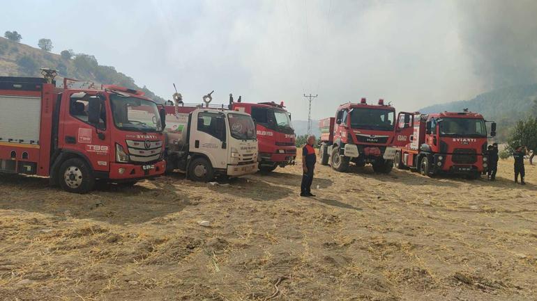 Adıyamanda orman yangınına havadan ve karadan müdahale