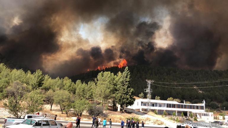 Adıyamanda orman yangınına havadan ve karadan müdahale