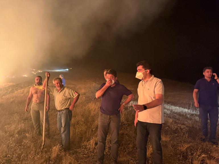 Kırşehirde meralık alanda yangın