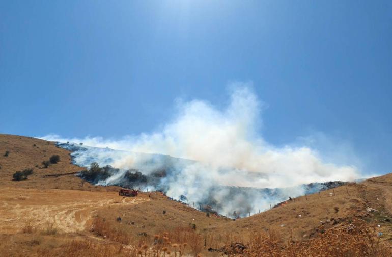 Kırşehirde meralık alanda yangın
