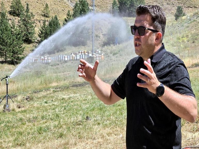 Palandökeni ağaçlandırma ve çimlendirme projesinde arılar da kullanılıyor