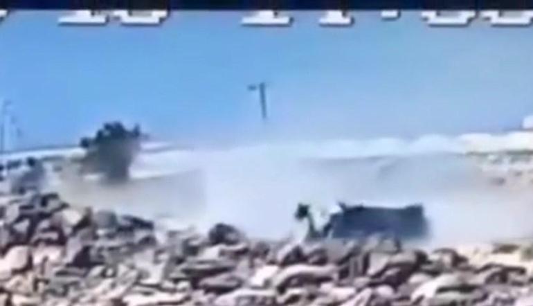 Otomobilin taklalar attığı kaza kamerada; 2 ağır yaralı