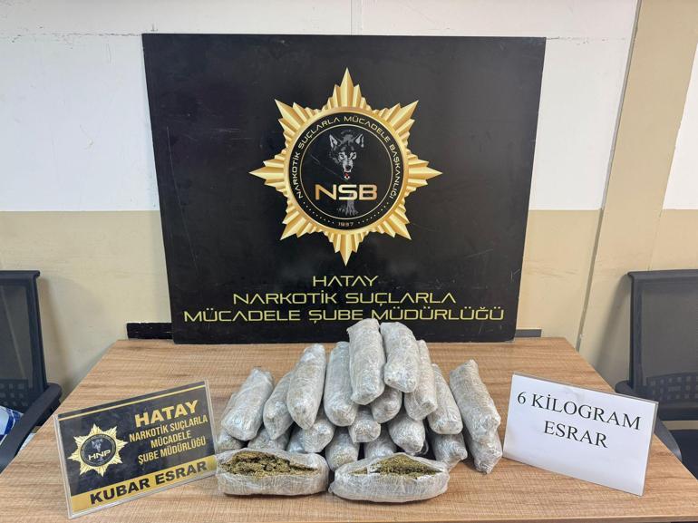 Hatayda 6 kilo esrar ele geçirildi: 2 tutuklama
