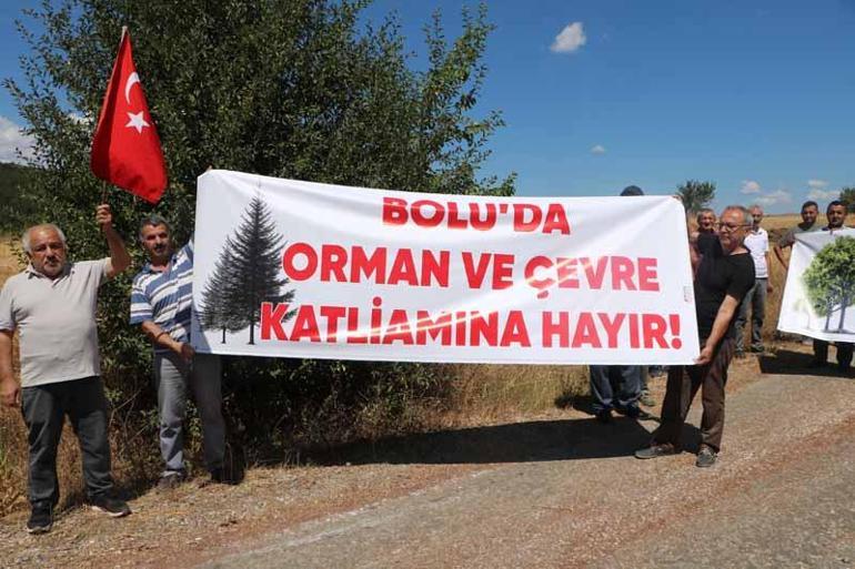 Boluda köylülerden taş ocağı eylemi