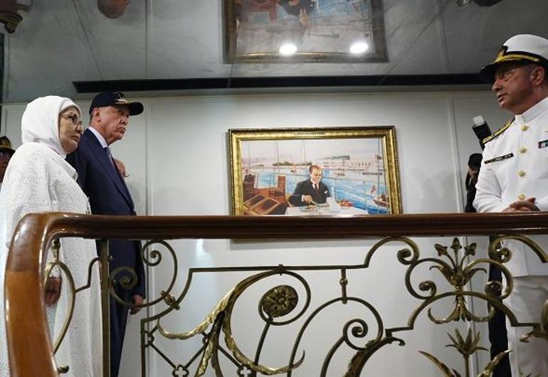 Cumhurbaşkanı Erdoğan, Savarona yatını ziyaret etti