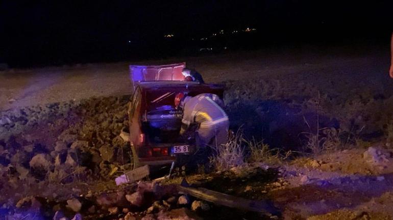 Tartıştığı damadının otomobiliyle kaçarken tarlaya uçtu