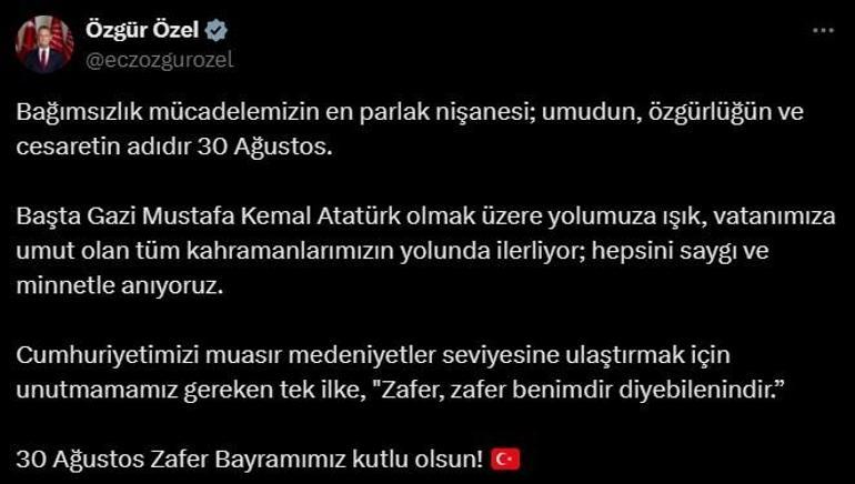 Özgür Özelden Zafer Bayramı mesajı