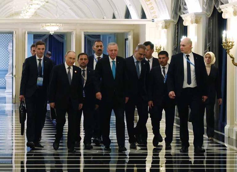 Cumhurbaşkanı Erdoğan, Rusya Devlet Başkanı Putin ile bir araya geldi