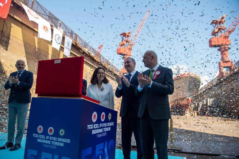 Yalova’da inşası tamamlanan TCG İçel denize indirildi