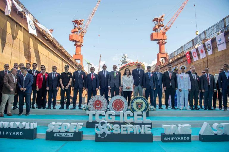 Yalova’da inşası tamamlanan TCG İçel denize indirildi