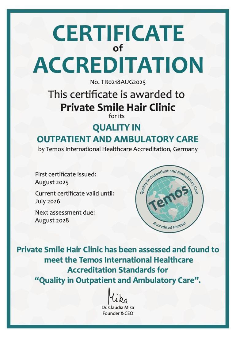 Smile Hair Clinic, A-Rated kalite sertifikası ile ödüllendirildi