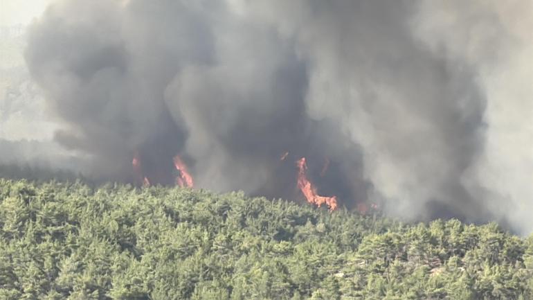 Kastamonudaki orman yangınına müdahale sürüyor; bölge dronla görüntülendi