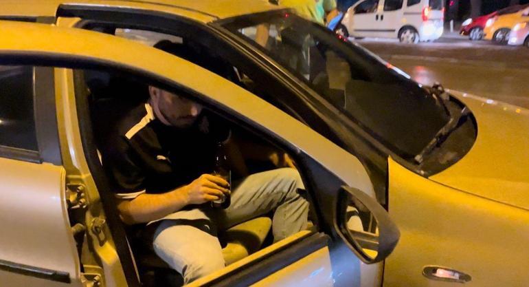 Alkollü sürücü, polisi görünce kaçmaya çalıştı; o anlar kamerada