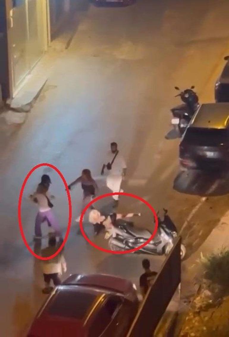 Kadınların sokak ortasında kavgası kamerada