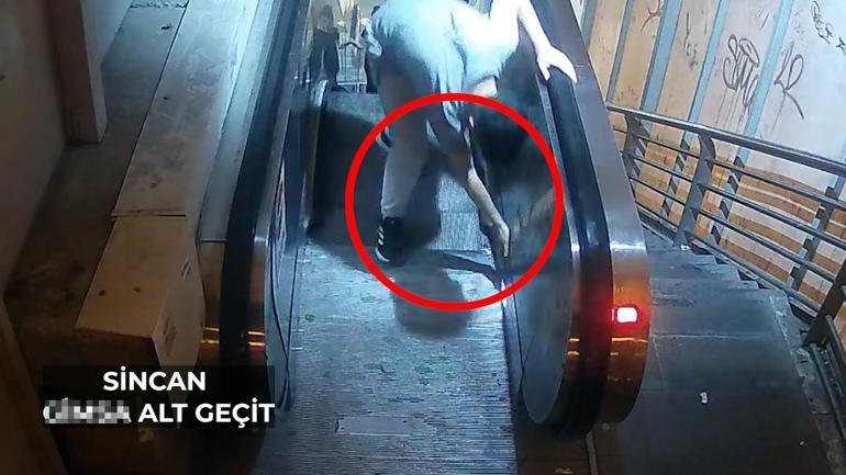 Yürüyen merdiveni, kasıtlı devre dışı bırakan kişiler kameraya yansıdı