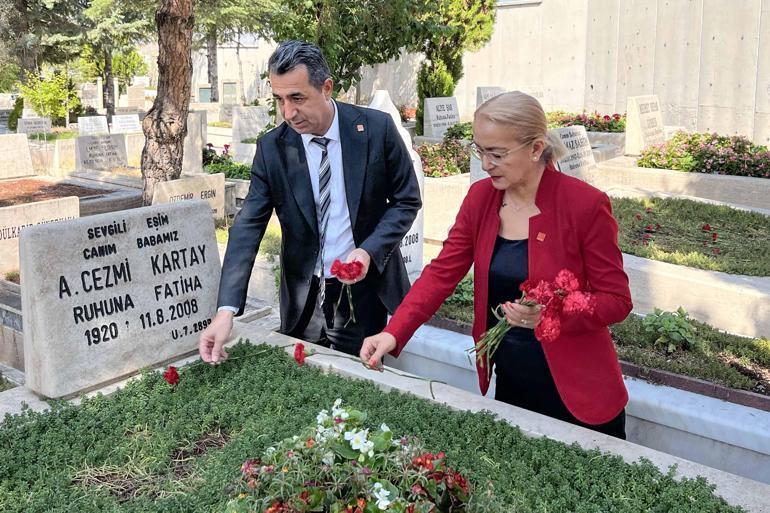 CHPli Yücel ve Adem, eski genel başkanların kabrini ziyaret etti