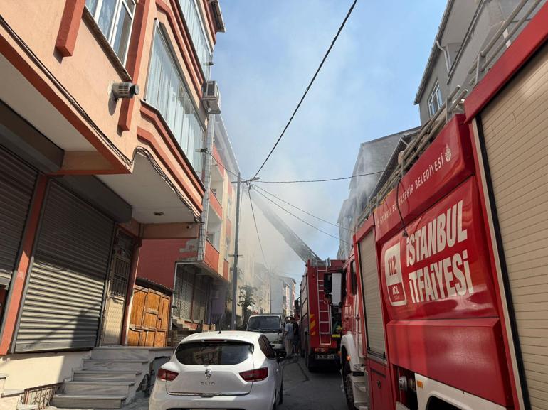 Avcılarda alevlerin 4 binaya sıçradığı yangını itfaiye söndürdü