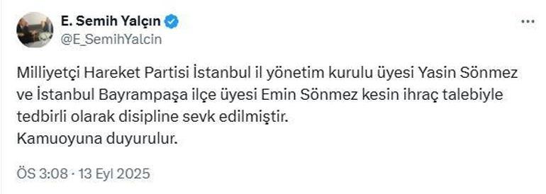 MHPde 2 isim ihraç talebiyle disipline sevk edildi
