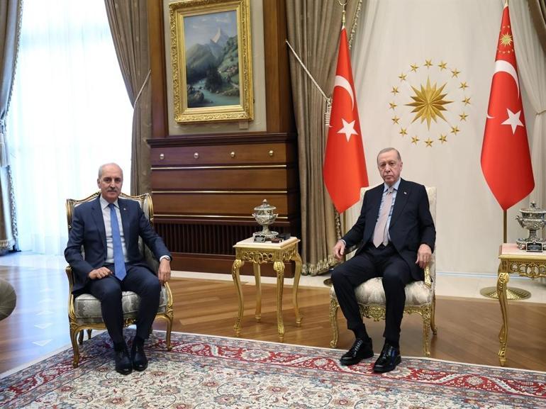 Cumhurbaşkanı Erdoğan, TBMM Başkanı Kurtulmuşu kabul etti
