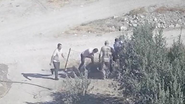 Kuzenlerin sondaj kuyusu açma kavgası; çiftin darbedildiği anlar kamerada