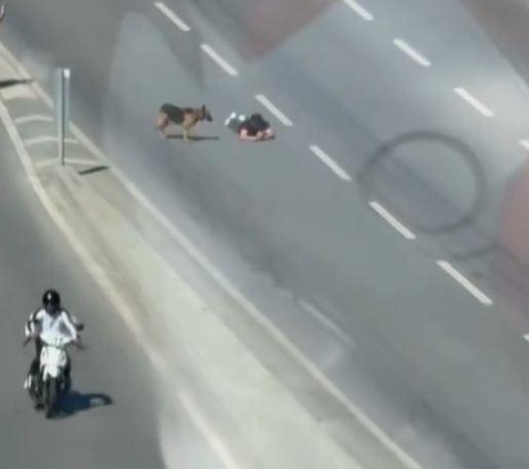 Samsun’da bir kişi, ana yolun sağ şeridinde sürünerek ilerledi; o anlar kamerada