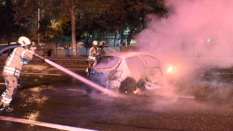 Esenlerde takla atan otomobil alev aldı: 5 yaralı