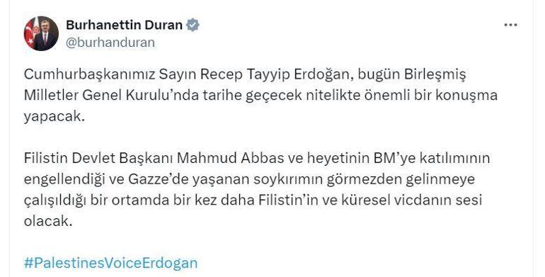 İletişim Başkanı Duran: Cumhurbaşkanımız tarihe geçecek bir konuşma yapacak