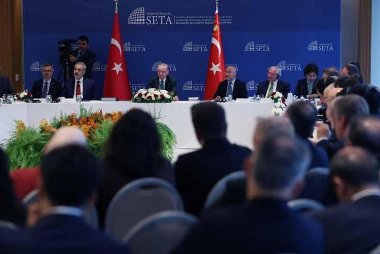 Cumhurbaşkanı Erdoğan, ABDli düşünce kuruluşu temsilcileriyle Türkevinde bir araya geldi