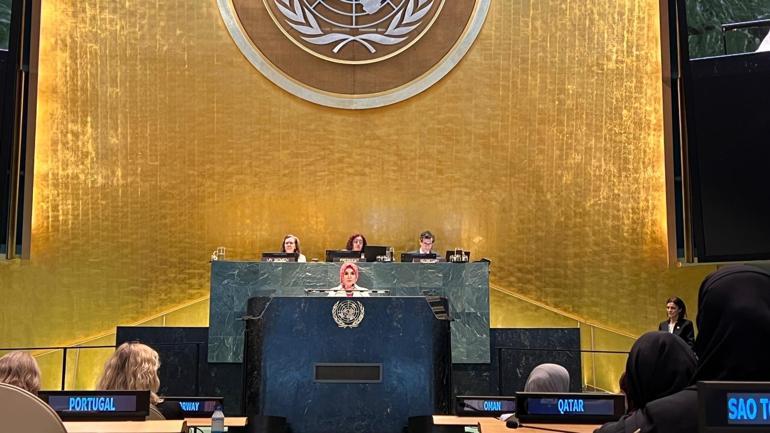 Bakan Göktaş, Dördüncü Dünya Kadın Konferansı Genel Kurul Üst Düzey Toplantısında konuştu