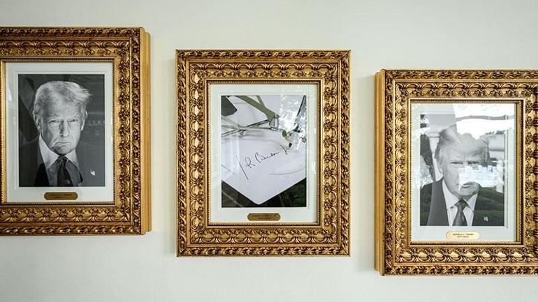 Trump, Beyaz Saraya Bidenın fotoğrafı yerine otomatik kalem koydu