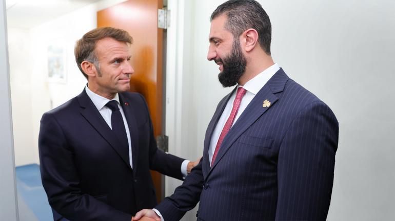 Suriye Cumhurbaşkanı Şara, Fransa Cumhurbaşkanı Macron ile görüştü