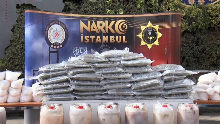 İstanbulda 696 kilogram uyuşturucu madde ve 1,5 milyon hap ele geçirildi: 13 kişi tutuklandı