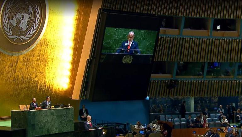 Netanyahu, BM Genel Kurulundaki konuşması sırasında protesto edildi